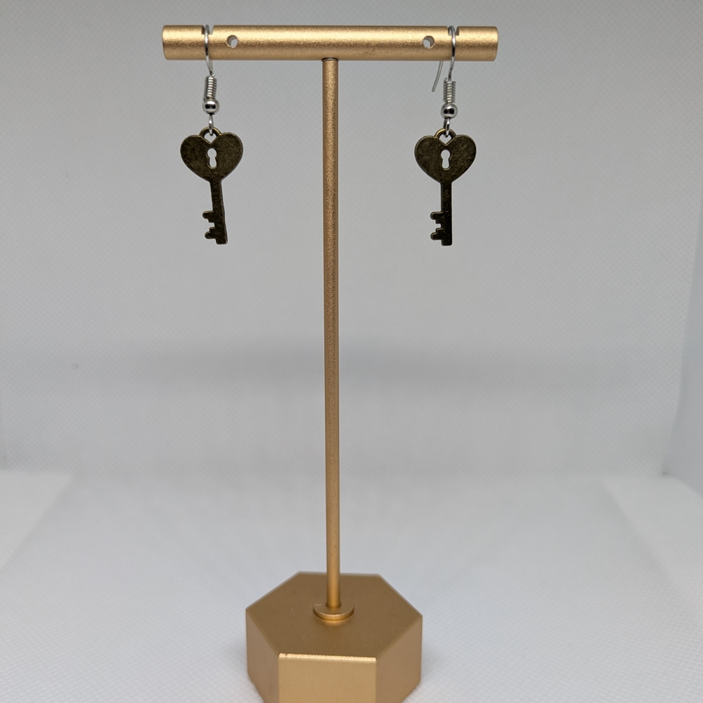 Heart Key Earrings